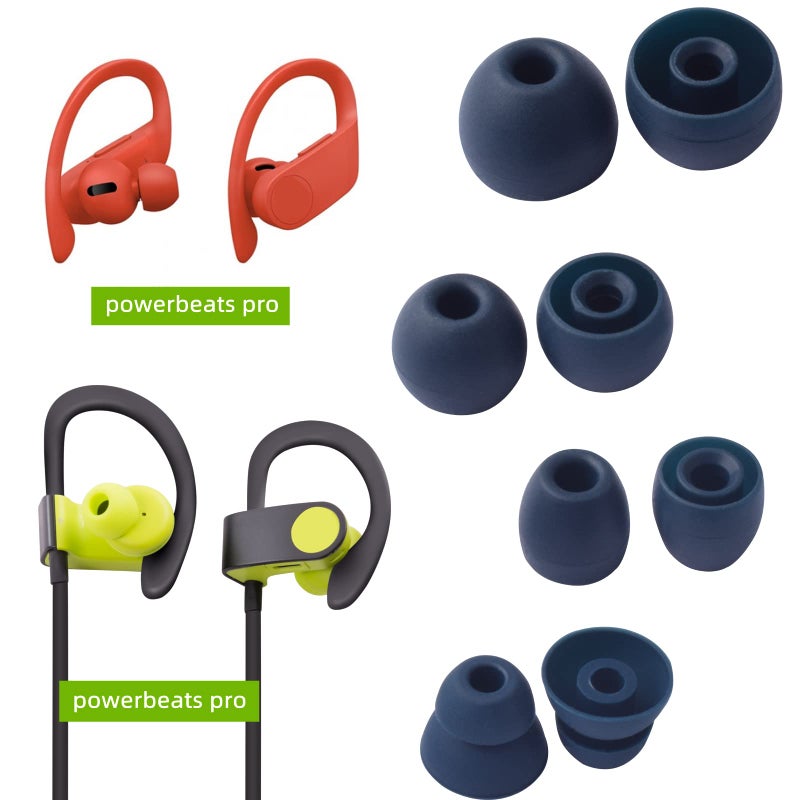 Saipomor PB PRO Replacement Ear Tips for Beats Powerbeats Pro & Powerbeats 4 (PB4) â€“ 4 Pairs in S/M/L & Double Flange â€“ Compatible Silicone Earbuds (Blue) - Image 4